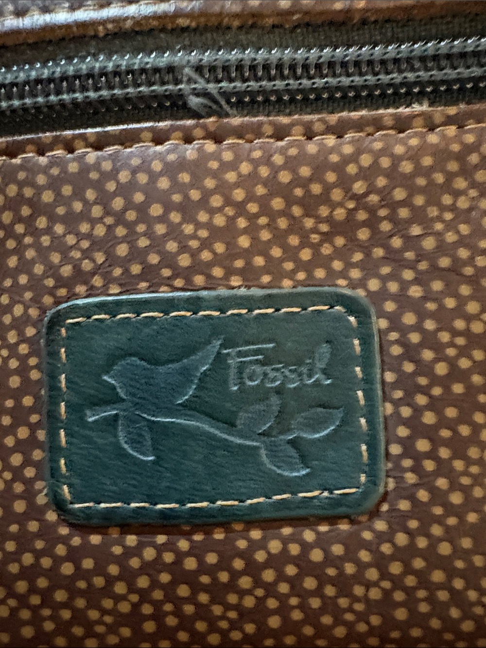 Fossil Teal, Brown and Purple Bird-Print Peace and Love Wallet - Picture 3 of 6